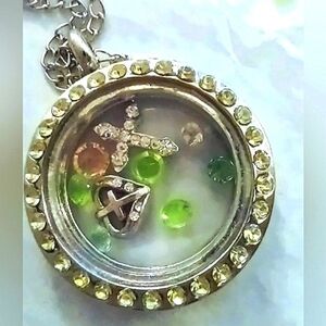 Easter Story Locket Floating Springtime Charms Pendant